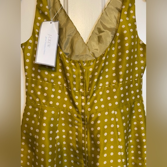 J. Crew NWT Mustard Polka Dot Midi Dress - Picture 6 of 11